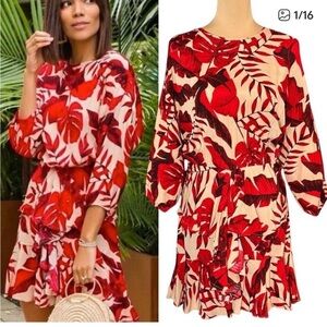 Johanna Ortiz X H&M Flounced Floral Mini Dress